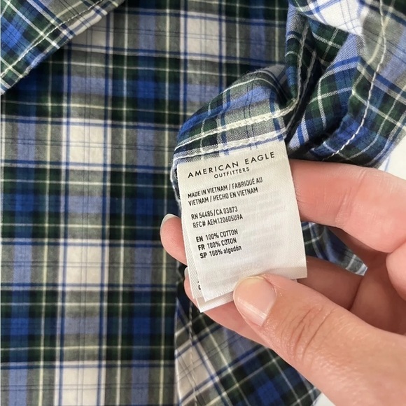 American Eagle mens plaid button down shirt - Picture 8 of 10